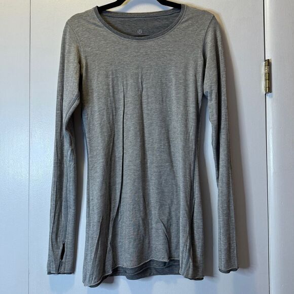 LULULEMON Reversible Long Sleeve Knit Top Gray Women’s Size 2 - Picture 3 of 6